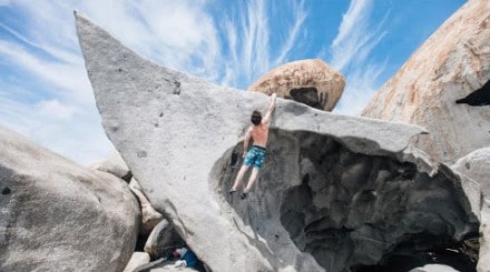 Matt Gentile bouldering on Virgin Gorda.
